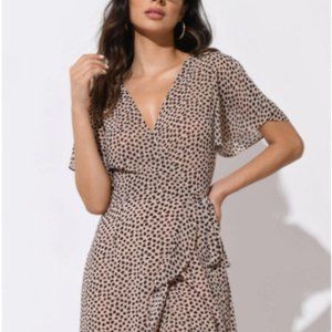 IT'S A SHAME MIDI DRESS IN BEIGE MULTI - brand new